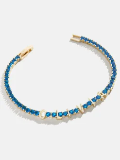 Custom Tennis Bracelet - Gold/Blue