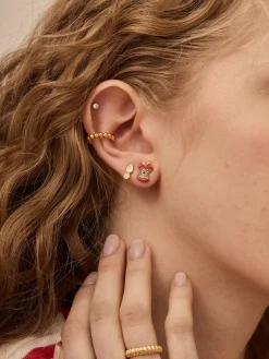 Cute To The Core Apple Earrings - Apple