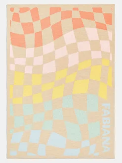 3D Check Custom Blanket - Beige/Multi