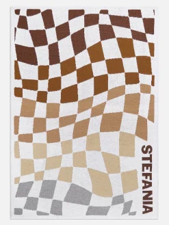 3D Check Custom Blanket - White/Brown