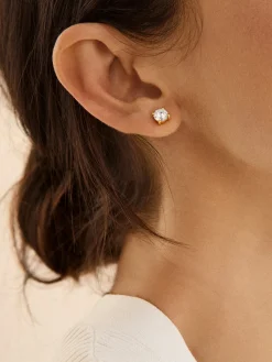 Debra 18K Gold Vermeil Earrings - Gold/Pavé