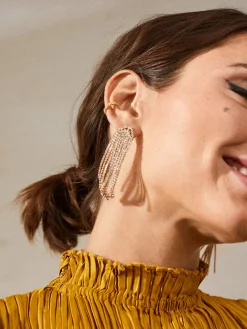 Deirdre Earrings - Gold/Pavé