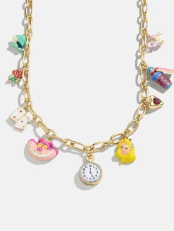 Disney Alice in Wonderland Charm Necklace - Gold/Multi
