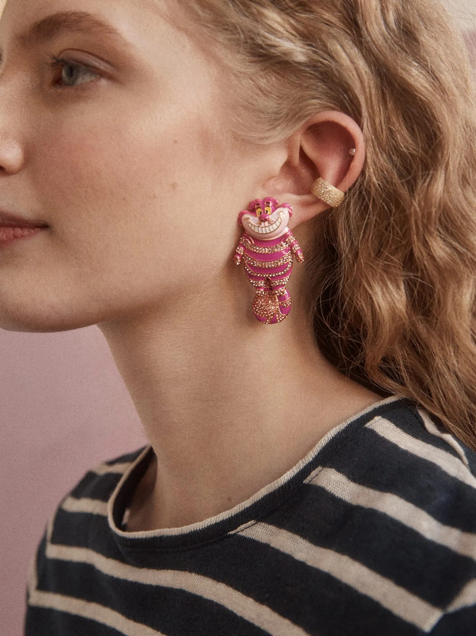 Disney Cheshire Cat Earrings - Pink