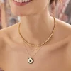 Disney Coin Pendant Necklace - Gold/Black
