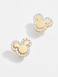 Disney 18K Gold Sterling Silver & Cubic Zirconia Studs - Gold/Pavé