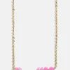 Disney Mickey Mouse Acrylic Custom Nameplate Necklace - Translucent Magenta