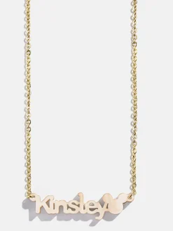 Disney Mickey Mouse Acrylic Custom Nameplate Necklace - Blonde Marble