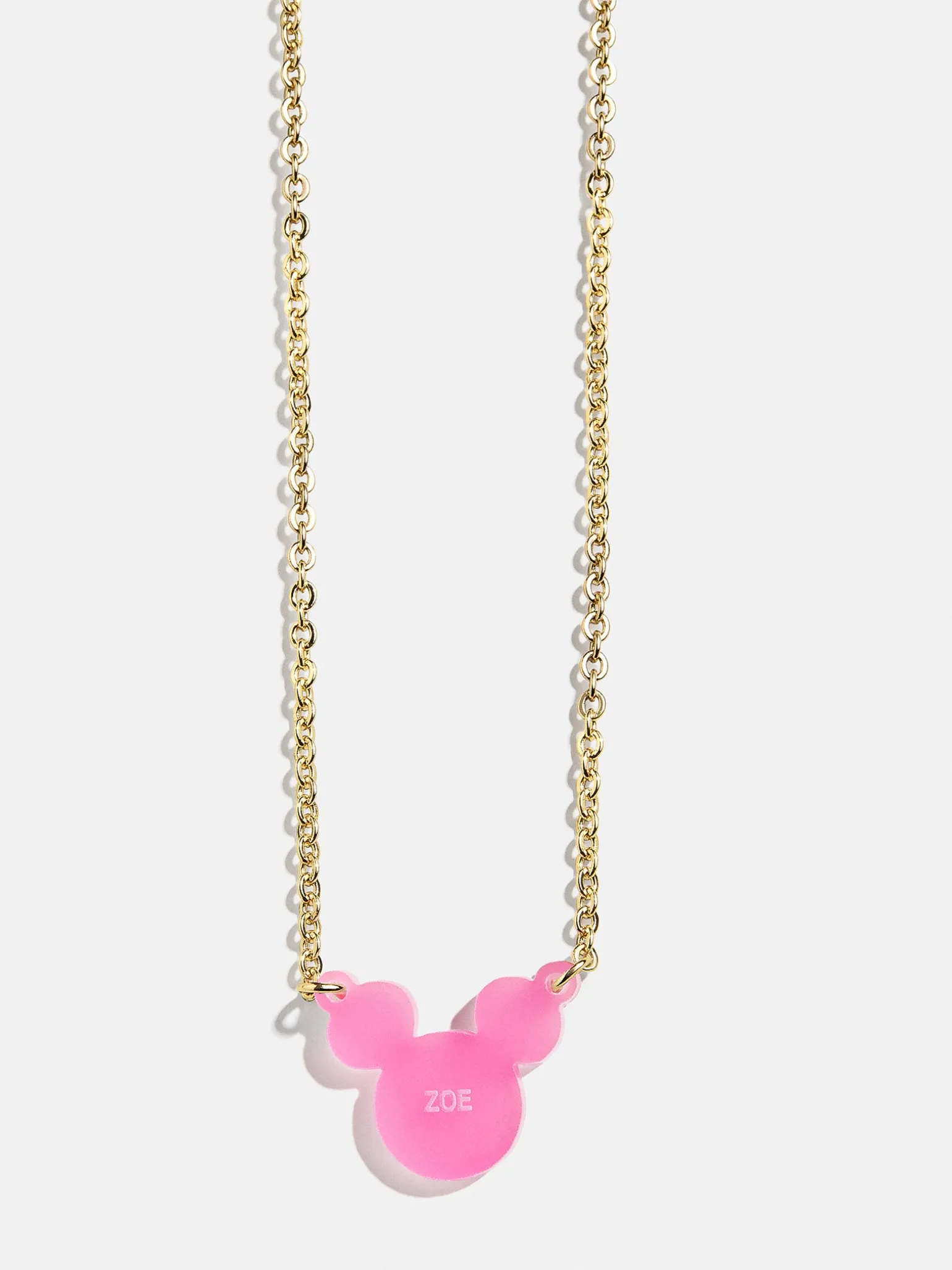 Disney Mickey Mouse Acrylic Custom Necklace - Translucent Magenta