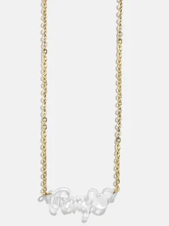 Disney Mickey Mouse Acrylic Custom Nameplate Necklace - Clear