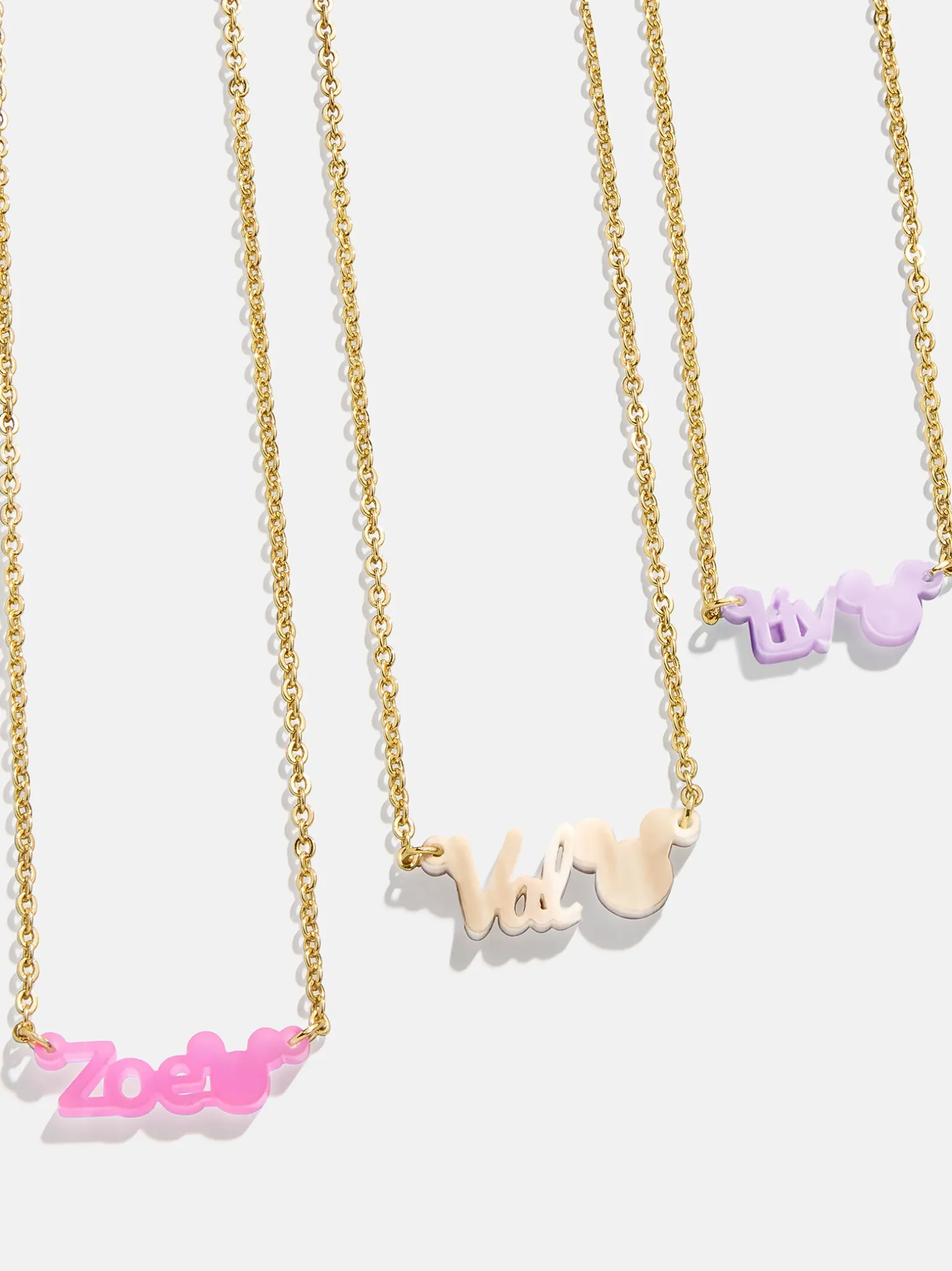 Disney Mickey Mouse Acrylic Custom Nameplate Necklace - Translucent Purple