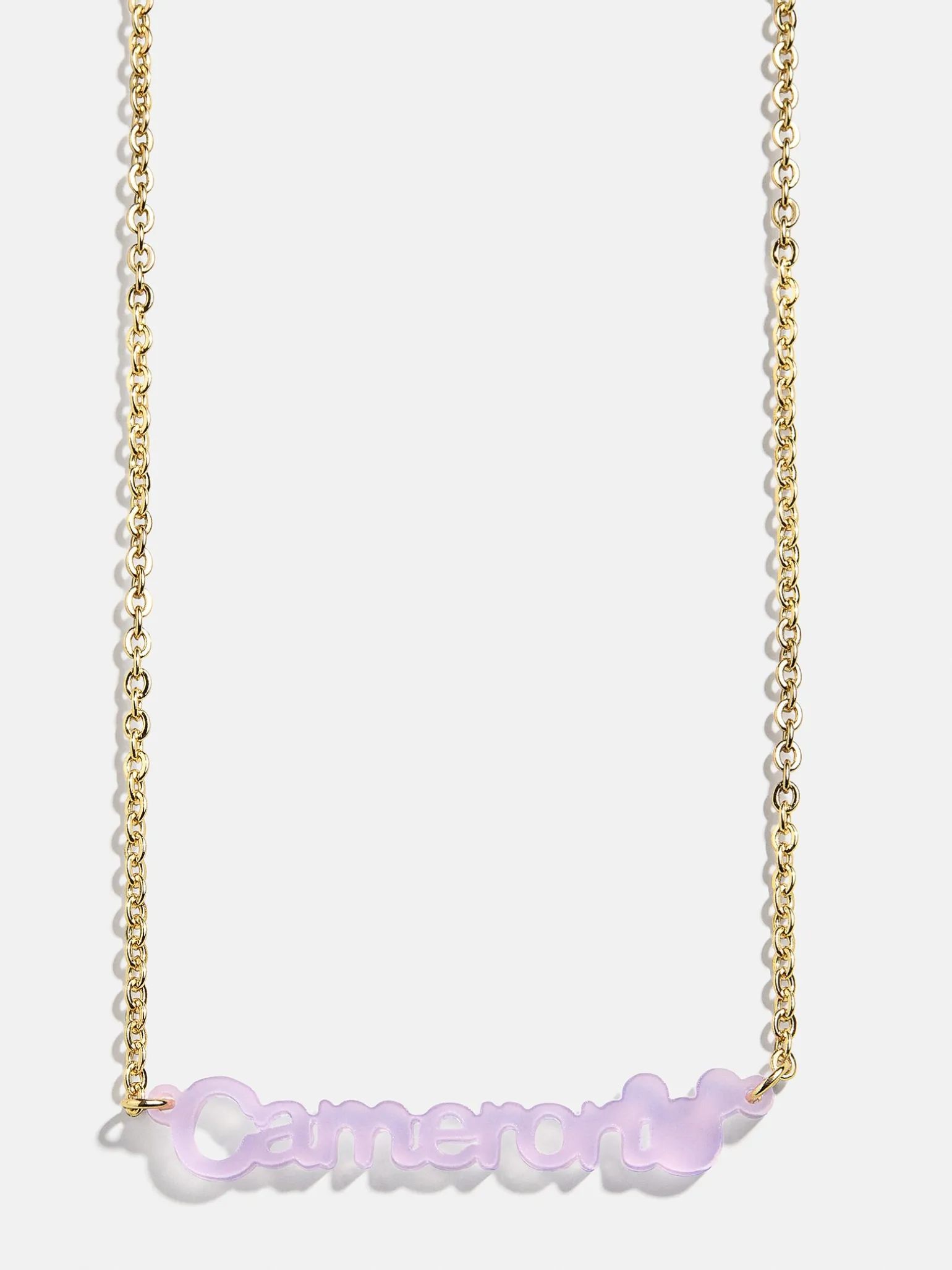Disney Mickey Mouse Acrylic Custom Nameplate Necklace - Translucent Purple
