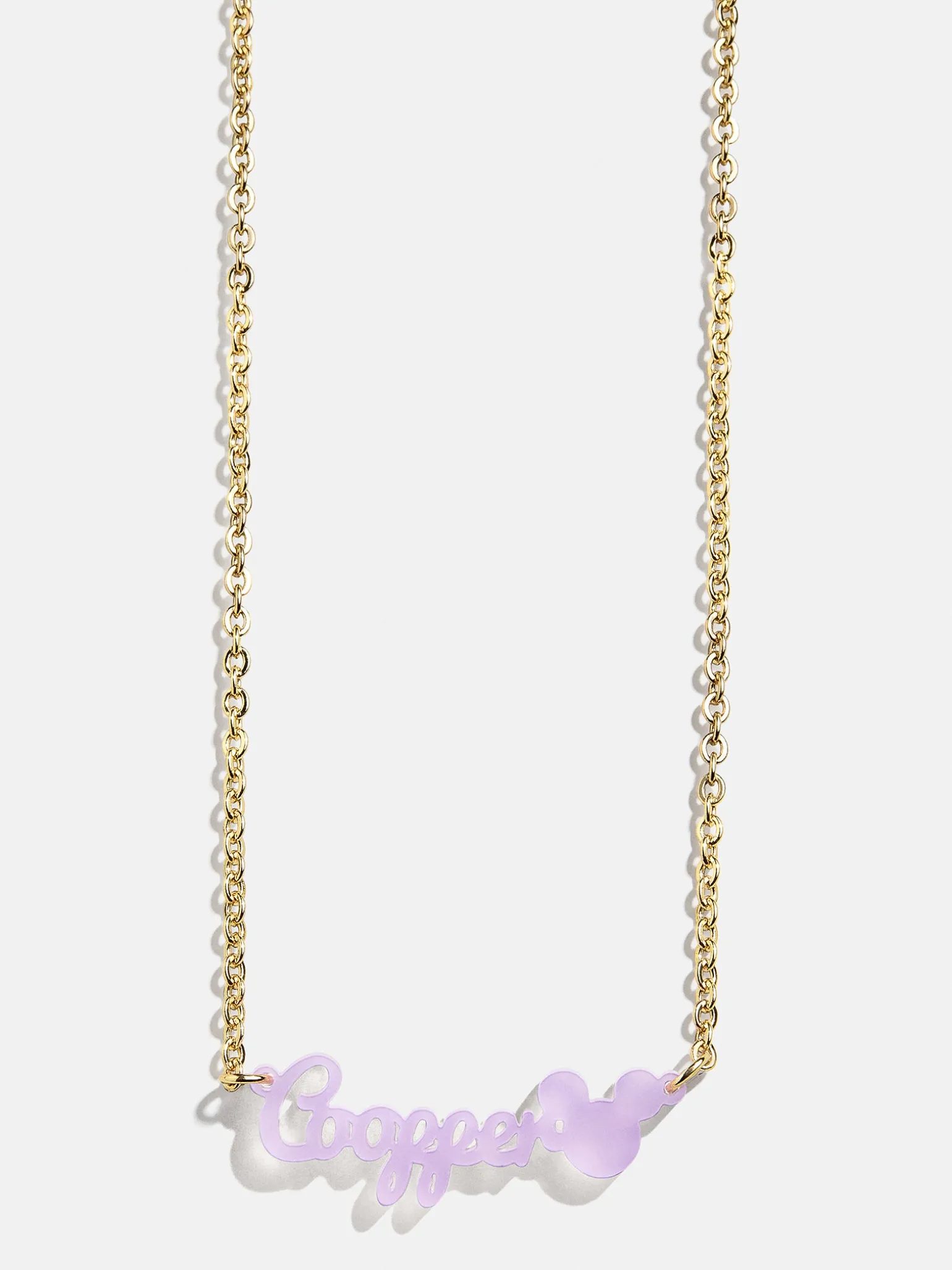 Disney Mickey Mouse Acrylic Custom Nameplate Necklace - Translucent Purple