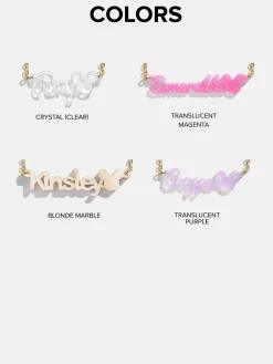 Disney Mickey Mouse Acrylic Custom Nameplate Necklace - Translucent Purple