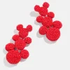 Disney Mickey Mouse Beaded Statement Earrings - Red