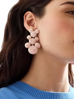 Disney Mickey Mouse Beaded Statement Earrings - Pink