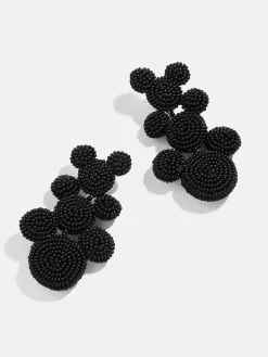Disney Mickey Mouse Beaded Statement Earrings - Black