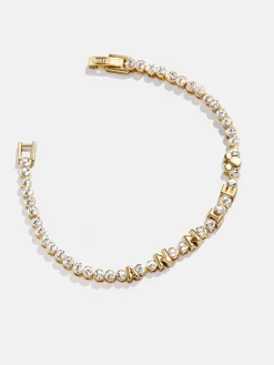 Disney Mickey Mouse Bezel Custom Tennis Bracelet - Gold/Pavé