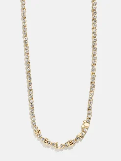 Disney Mickey Mouse Bezel Custom Tennis Necklace - Gold/Pavé