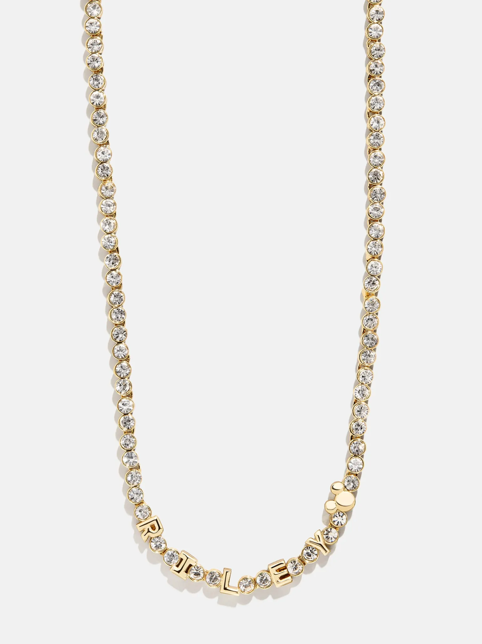 Disney Mickey Mouse Bezel Custom Tennis Necklace - Gold/Pavé