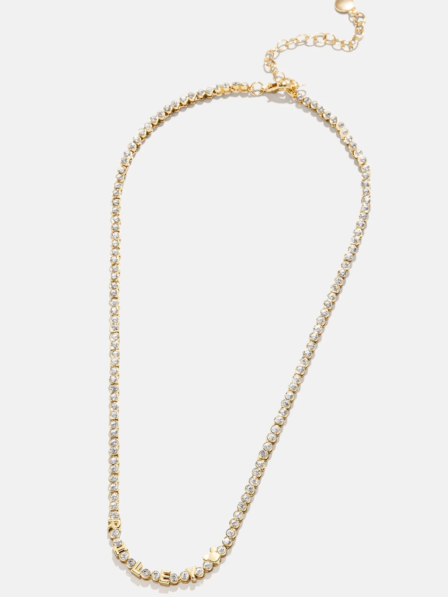 Disney Mickey Mouse Bezel Custom Tennis Necklace - Gold/Pavé