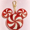 Disney Mickey Mouse Candy Cane Puff Bag Charm - Disney Candy Cane Bag Puff Bag Charm
