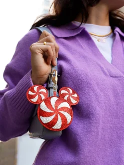Disney Mickey Mouse Candy Cane Puff Bag Charm - Disney Candy Cane Bag Puff Bag Charm