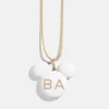 Disney Mickey Mouse Enamel Custom Initial Necklace - White