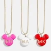 Disney Mickey Mouse Enamel Custom Initial Necklace - Pink