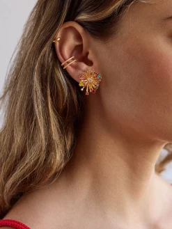 Disney Mickey Mouse Firework Earrings - Gold/Multi