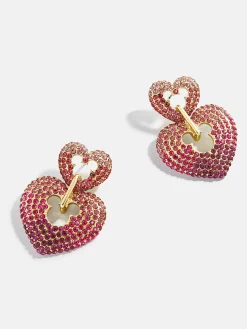 Disney Mickey Mouse Heart Statement Earrings - Pink
