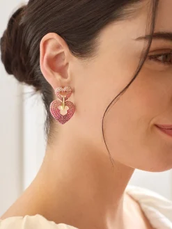 Disney Mickey Mouse Heart Statement Earrings - Pink