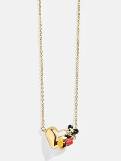 Disney Mickey Mouse Hugging Heart Necklace - Gold