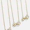 Disney Mickey Mouse Initial Necklace - Gold/Pavé