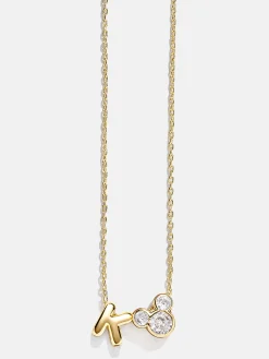 Disney Mickey Mouse Initial Necklace - Gold/Pavé