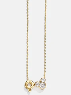 Disney Mickey Mouse Initial Necklace - Gold/Pavé