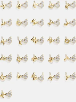 Disney Mickey Mouse Initial Necklace - Gold/Pavé
