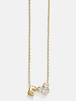 Disney Mickey Mouse Initial Necklace - Gold/Pavé