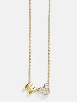 Disney Mickey Mouse Initial Necklace - Gold/Pavé