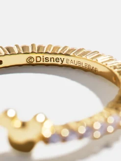 Disney Mickey Mouse 18K Gold Plated Sterling Silver Custom Ring - Gold/Pavé