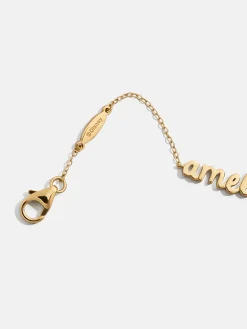 Disney Mickey Mouse 18K Gold Plated Sterling Silver Custom Nameplate Bracelet - Gold