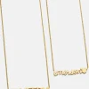 Disney Mickey Mouse 18K Gold Plated Sterling Silver Custom Nameplate Necklace - Gold/Pavé