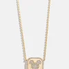 Disney Mickey Mouse 18K Gold Plated Sterling Silver Pendant Necklace - Gold/Pavé
