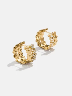 Disney Mickey Mouse 18K Gold Plated Sterling Silver Two-Tone Earrings - Gold/Pavé