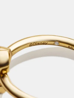 Disney Mickey Mouse 18K Gold Plated Sterling Silver Hoop Earrings - Gold/Pavé