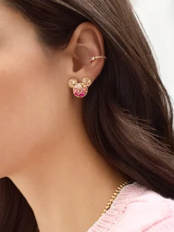 Disney Mickey Mouse Ombre Pave Earring - Pink