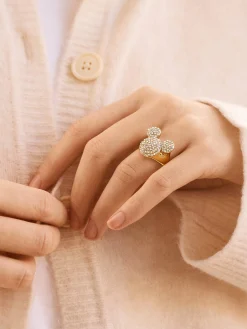 Disney Mickey Mouse Pavé Bubble Ring - Gold/Pavé