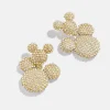 Disney Mickey Mouse Pavé Statement Earrings - Gold/Pavé