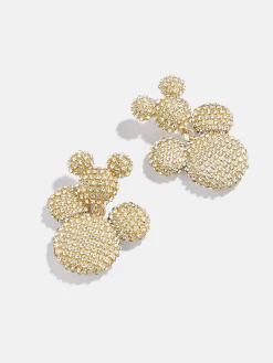 Disney Mickey Mouse Pavé Statement Earrings - Gold/Pavé