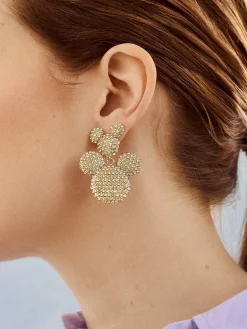 Disney Mickey Mouse Pavé Statement Earrings - Gold/Pavé